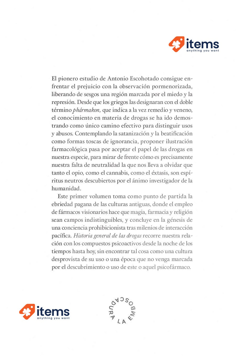 General History Of Drugs: From Paganism To Prohibition Book (vol. 1) Historia De
