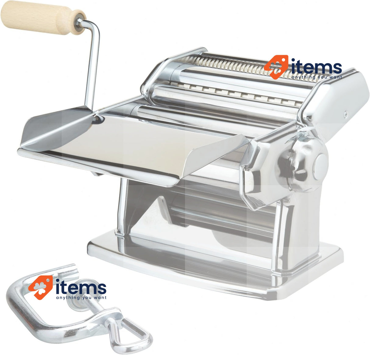 Imperia Italian Double Cutter Pasta Machine, Homemade Pasta Maker Silver