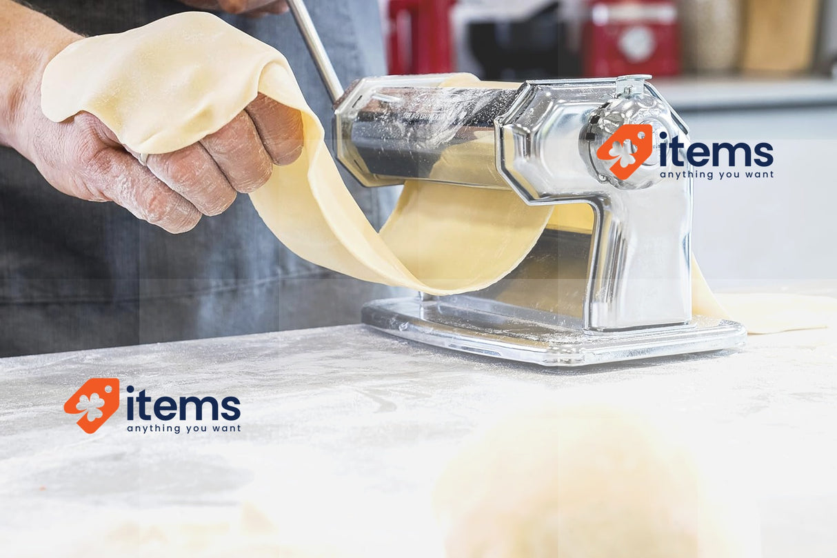 Imperia Italian Double Cutter Pasta Machine, Homemade Pasta Maker Silver