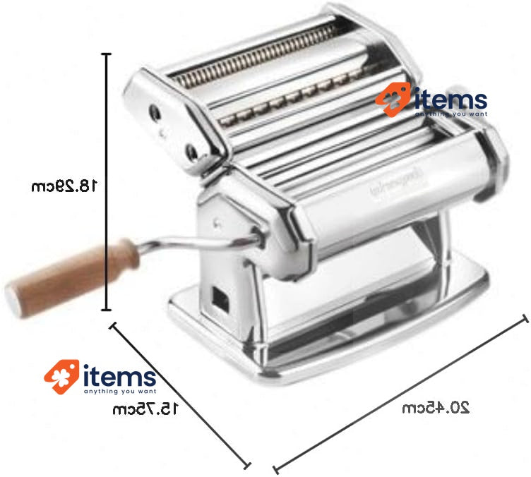 Imperia Italian Double Cutter Pasta Machine, Homemade Pasta Maker Silver