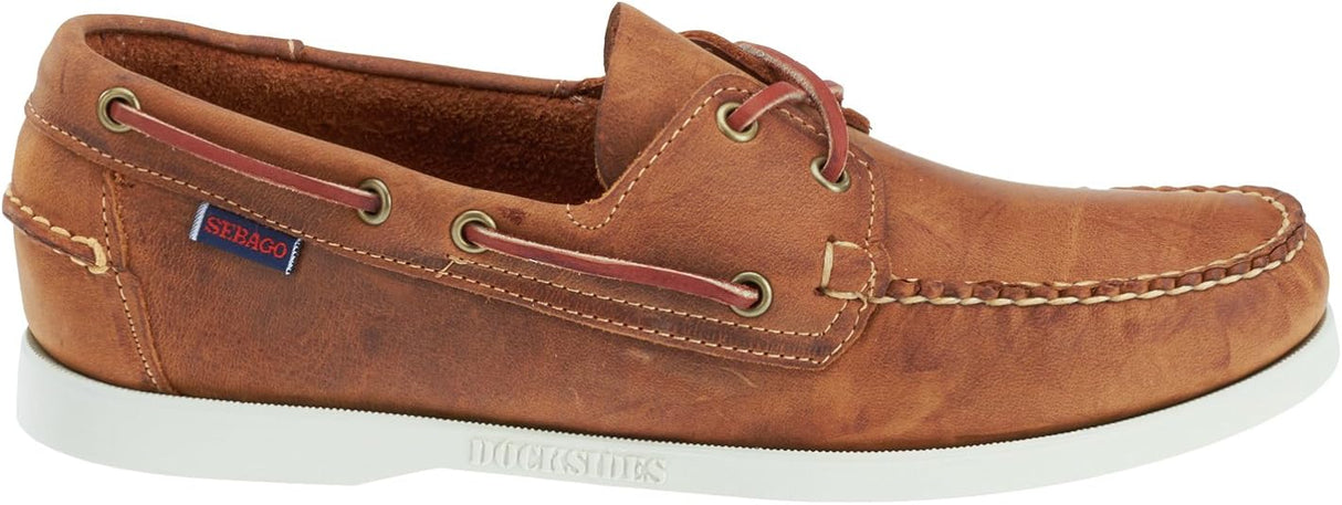 Sebago Men Docksides Portland Nubuck Boat Shoes Brown Tan, Size 8.5 UK (43 EU)