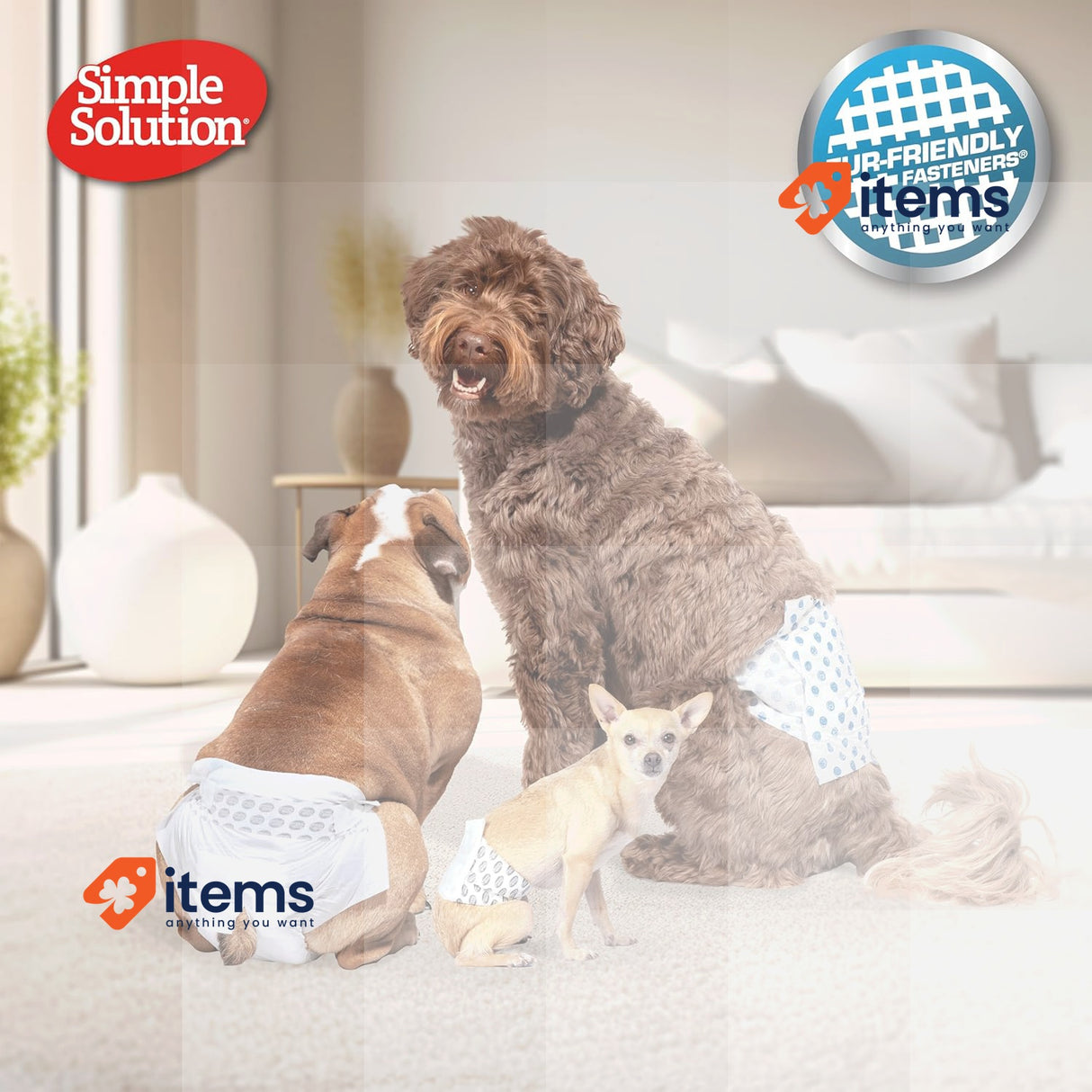 Simple Solution Disposable Dog Diapers for Female Dogs, Super Absorbent