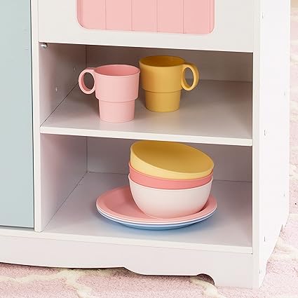 KidKraft 27-Piece Pastel Cookware Set, Plastic Dishes and Utensils for Play