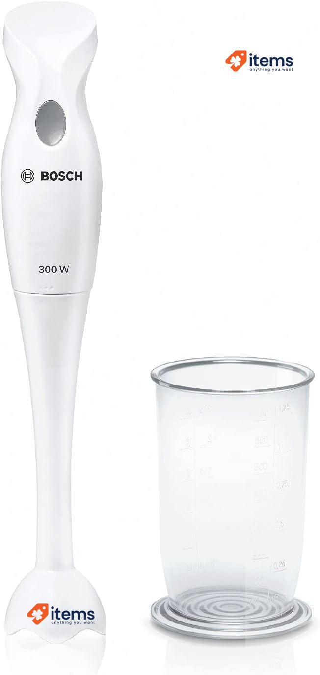 Bosch MSM6B150 Hand Blender, Plastic, 20 W, 1 Liter, White/Grey