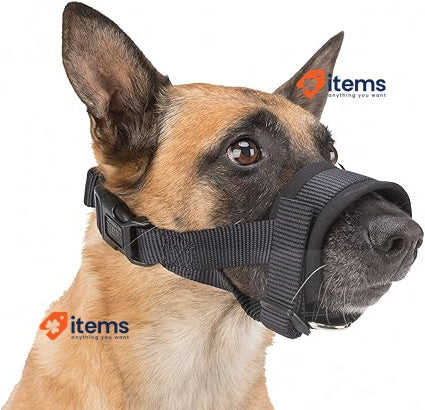 TRIXIE Nylon Ribbon Muzzle, Training, XL - XXL, Black, Dog XXL Collars Leads