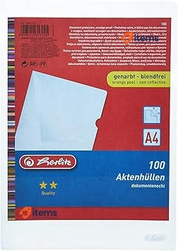 Herlitz A4 Economy Cut Flush Folder (100 Pieces) Transparent - Set Of 100