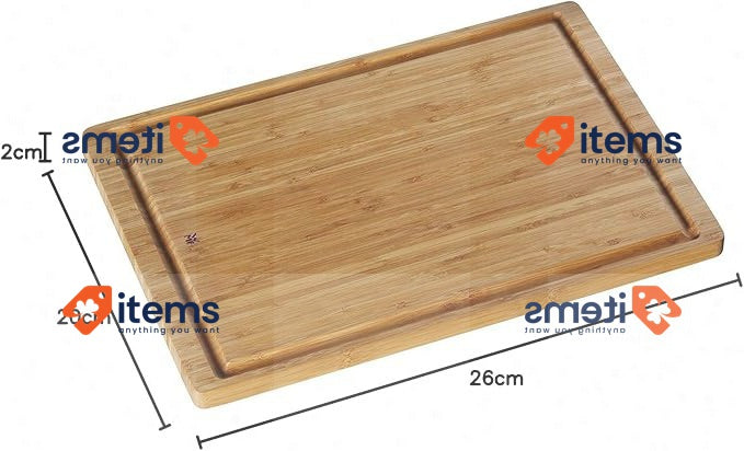 WMF Bamboo Wood Cutting Table With Surco For Liquids 45 X 30 Cm Brown Wooden