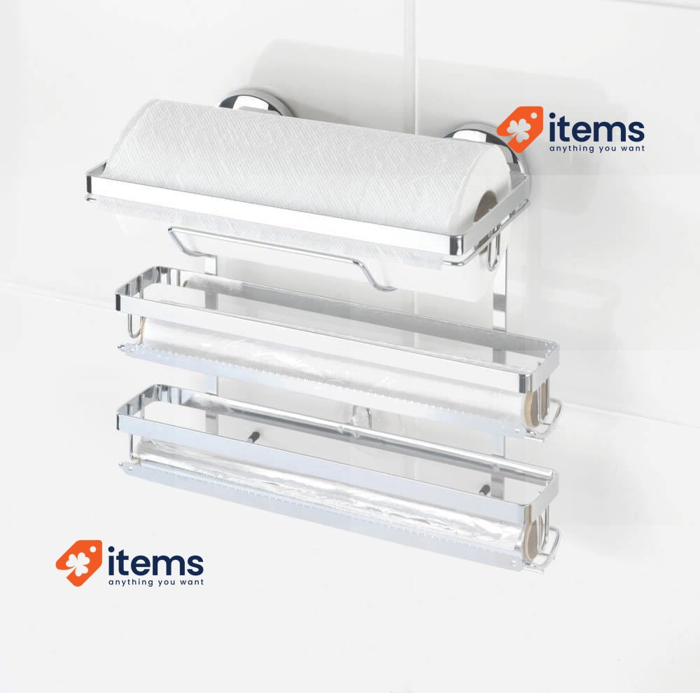 WENKO Magic-Loc Holder Trio WENKO 5880100 33 x 32 x 16 cm Silver Kitchen Rolls