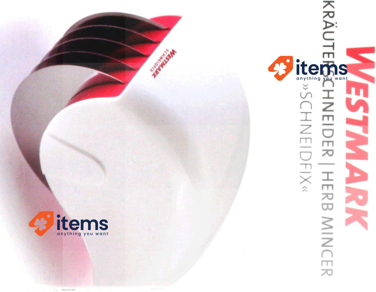 Westmark Herb Cutting Roller, With 5 Sharpened Wheels, 15cm White/Red Stainless