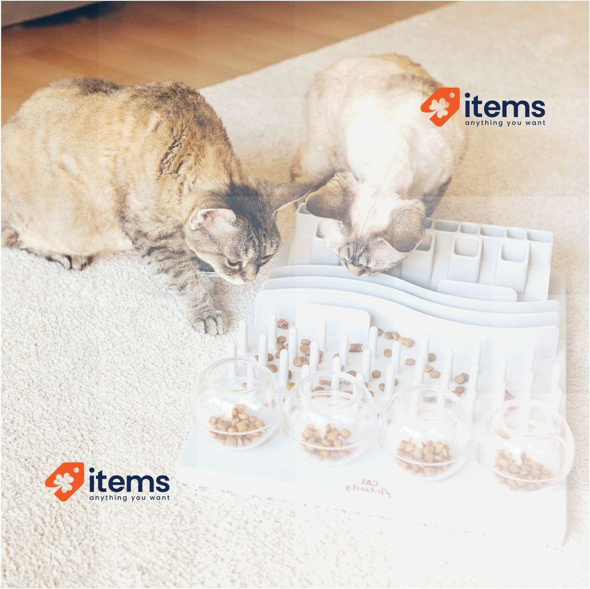 TRIXIE interactive cat toy cat activity fun board, 11.8 × 15.7 inches, Grey