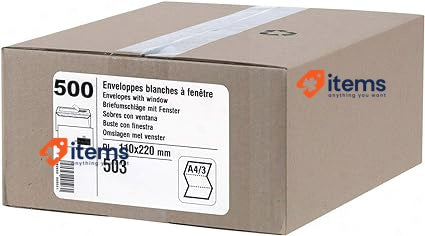500 White Envelopes w/Window: GPV 503 Envelopes DL 100 x 220mm for Business Post