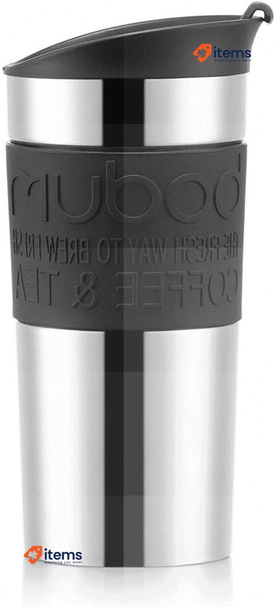 Bodum 11068 - 01 Vacuum Travel Mug, 0.35 L Small, Black, S (pack Of 1) 12 oz