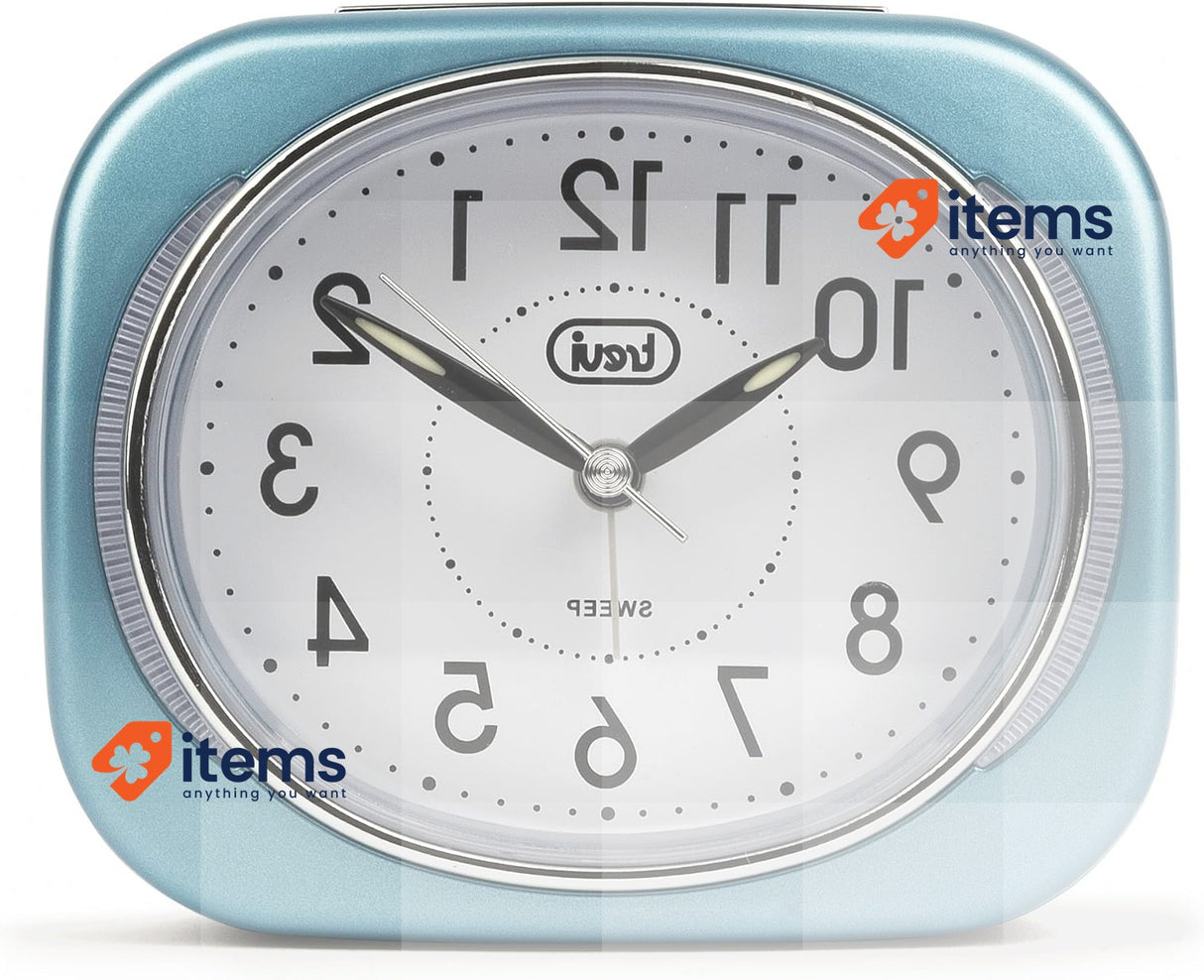 Trevi Retro Bedside/Travel Alarm Clock LED Backlight Silent Sweep Second Hand