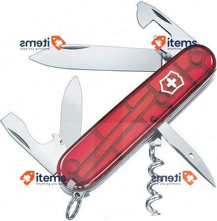 Victorinox, Spartan, Swiss Army Pocket Knife, Medium, Multi Tool Red Transparent