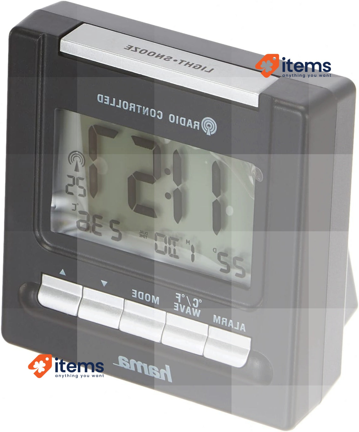 Hama Reise Funk Alarm Clock RC200 Black