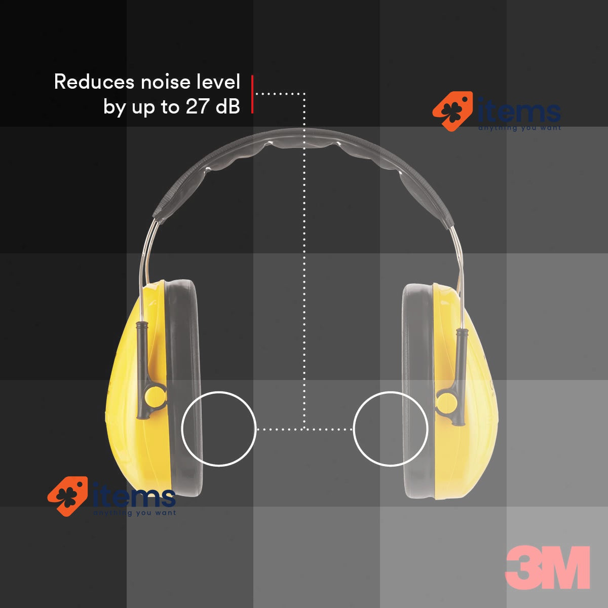 3M Peltor Optime I Orejeras H510A light hearing protector with soft pads Yellow