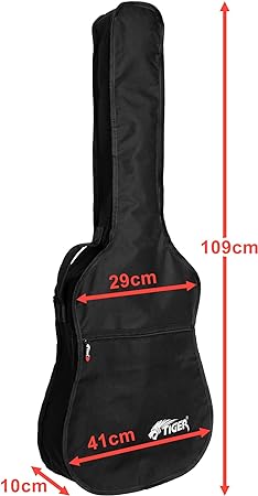 Tiger Acoustic Guitar Bag - Straps and Handle - 600D Nylon Case