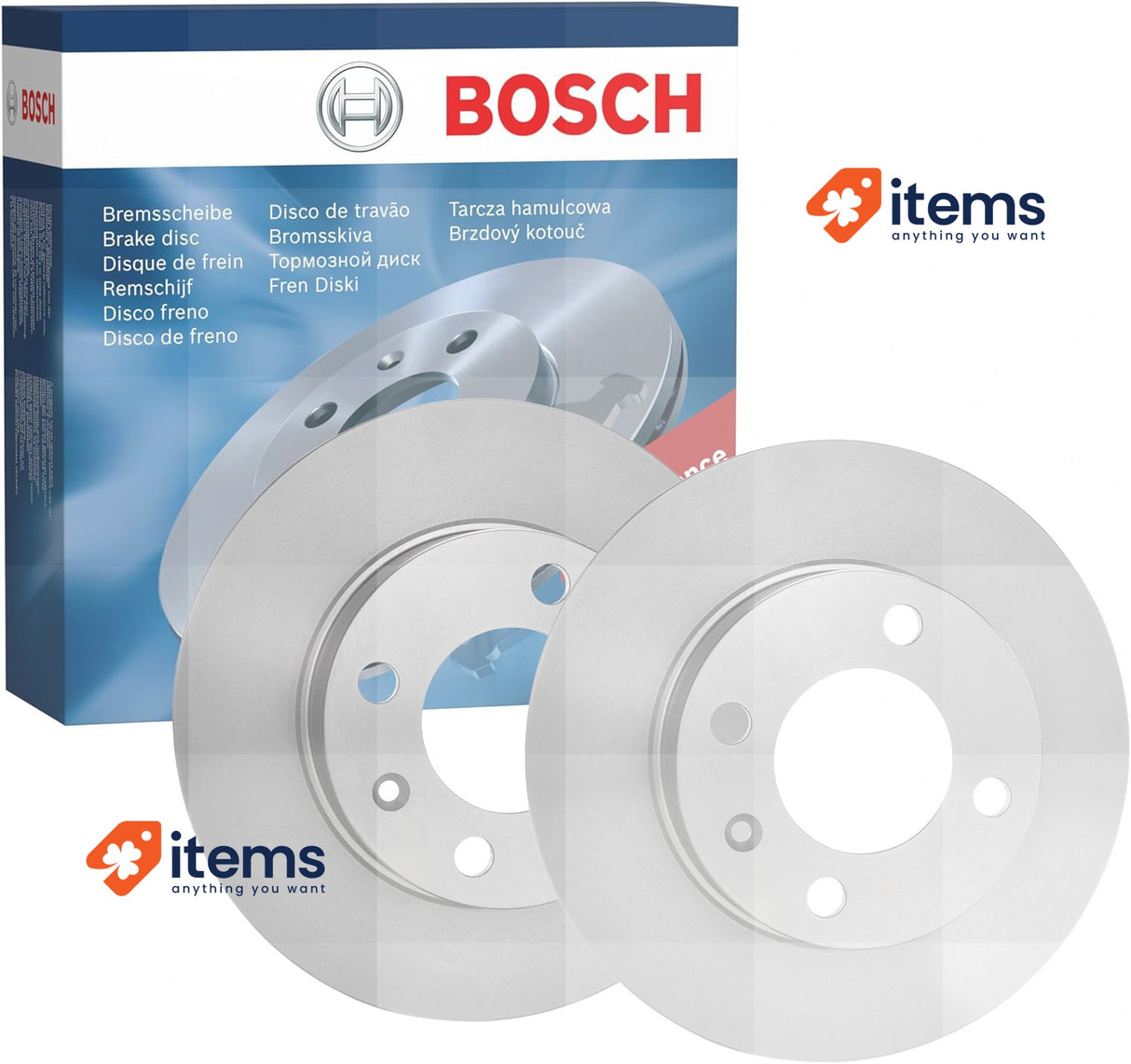 Bosch BD418 Brake Discs - ECE R90 Certified 1 Set Of 2 ECE‑R90 ECE-R90
