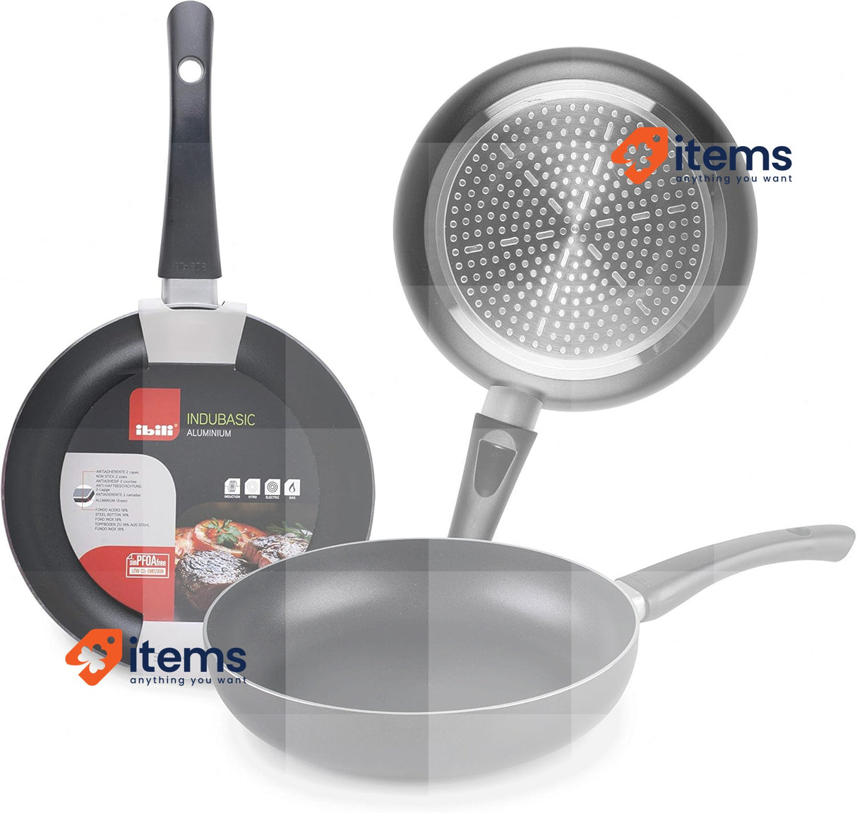 IBILI - Indubasic mini frying pan, 14 cm, Aluminum, Non-stick Black