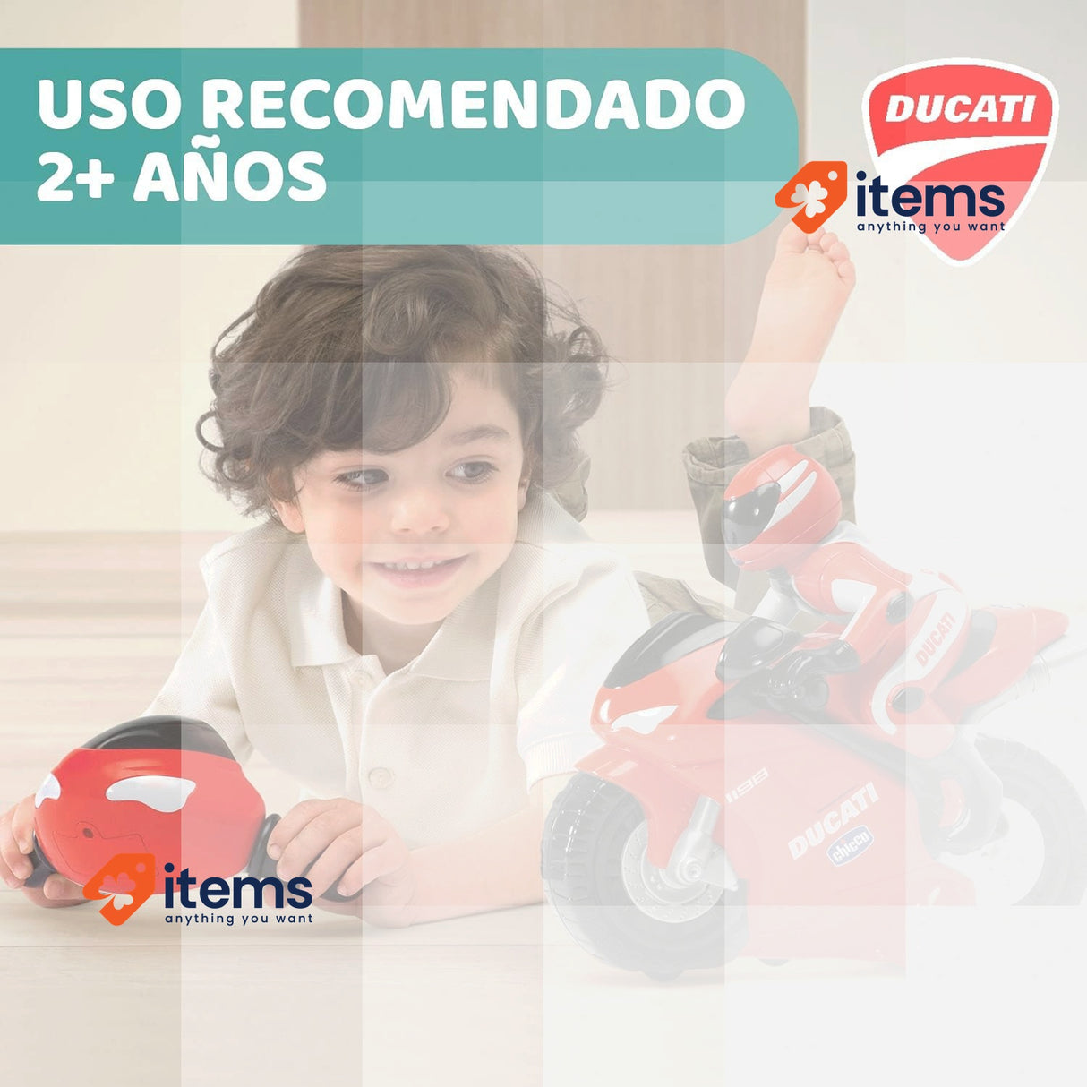 Chicco Ducati 119, Moto Teledirigidas with Intuitive Remote Control