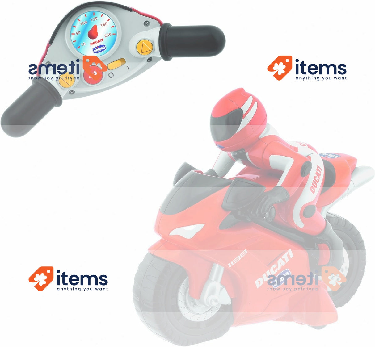 Chicco Ducati 119, Moto Teledirigidas with Intuitive Remote Control