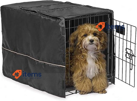 Midwest Homes For Pets Dog Crate Cover With Teflon Fabric Protector Black 59 cm