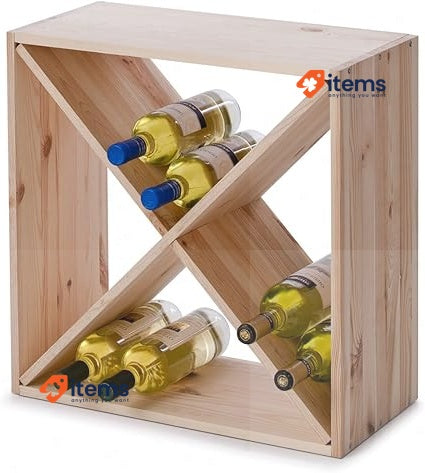 Zeller 13170 Wine Shelf Natural Wood "Kreuz" 52 x 25 x 52 <p>Elegant Wine