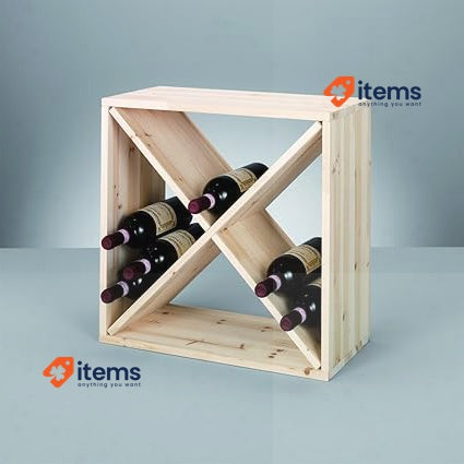Zeller 13170 Wine Shelf Natural Wood "Kreuz" 52 x 25 x 52 <p>Elegant Wine