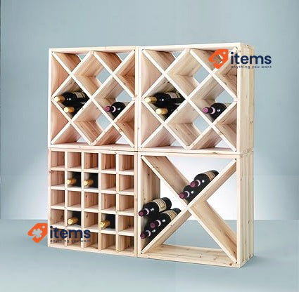 Zeller 13170 Wine Shelf Natural Wood "Kreuz" 52 x 25 x 52 <p>Elegant Wine