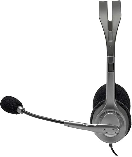 Logitech H110 Wired Headset, Stereo Headphones Black