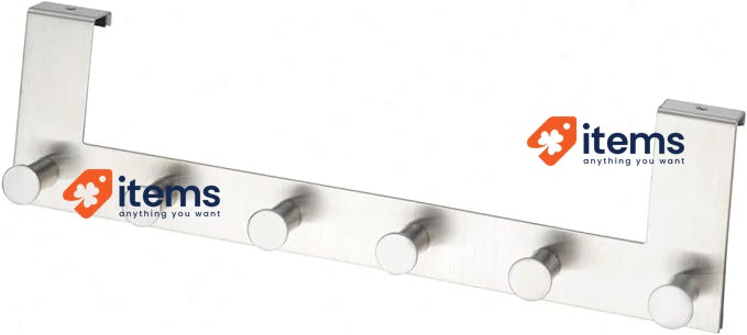 Wenko 4468060100 Door Clothes Rack Celano 6 Hooks 39 X 11 5.5 Cm Stainless Metal