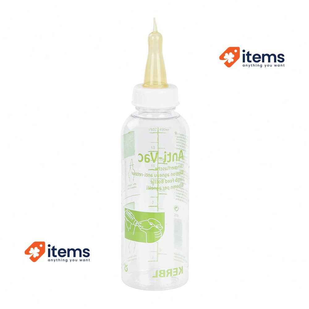 Kerbl Baby Bottle Anti-Vac, 450ml, Transparent, Anti-Colic <p>Lamb bottle