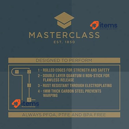 Masterclass Non - Stick 1 Lb Loaf Tin, Grey PTFE PFOA 18 X 9 5.5cm 1lb 1mm Free