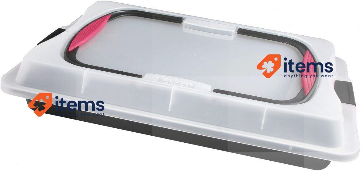 Zenker Rustidera with Lid, Steel / Polypropylene 1 pc, Black Transparent / Red