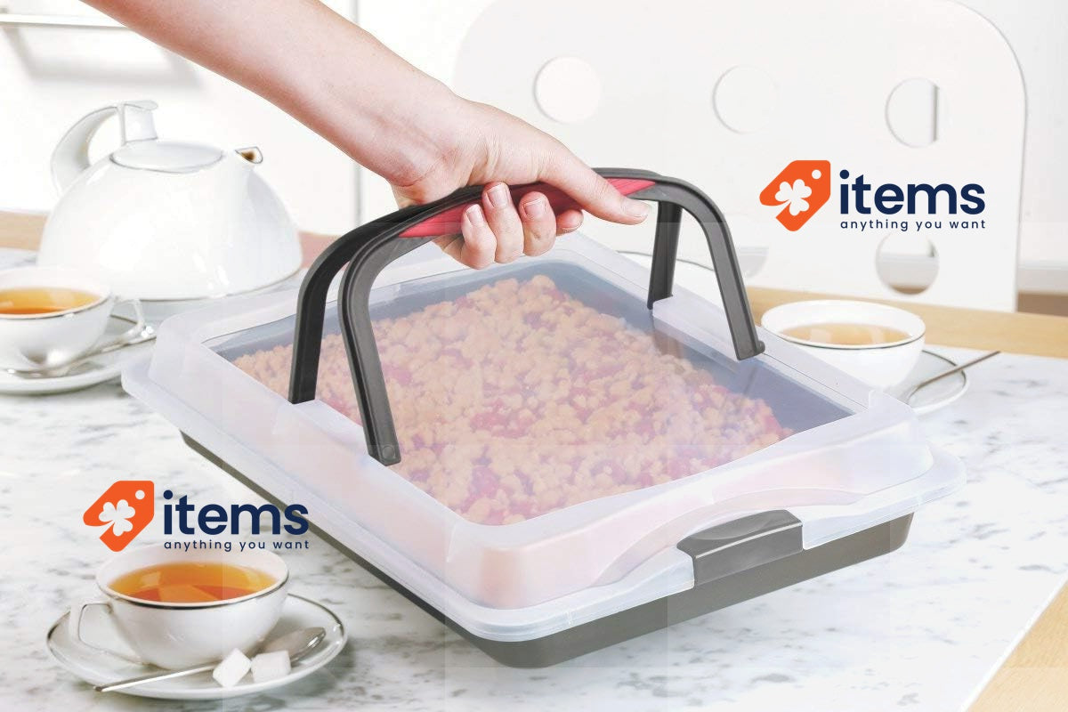 Zenker Rustidera with Lid, Steel / Polypropylene 1 pc, Black Transparent / Red