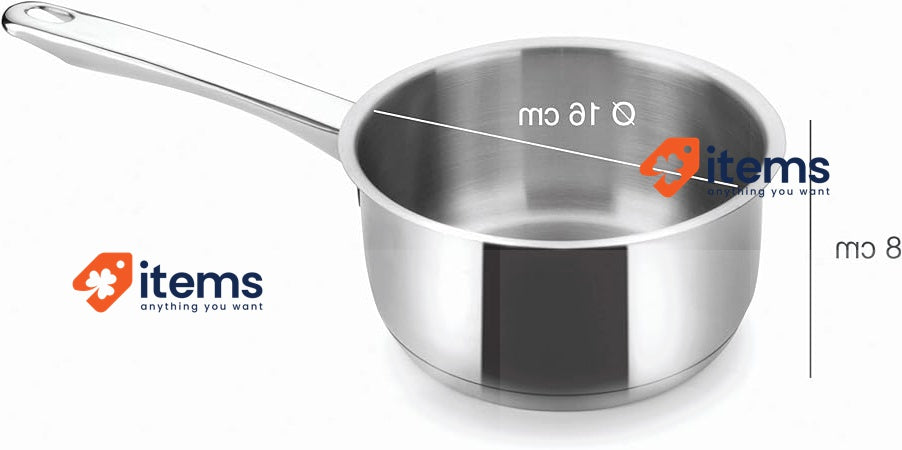 Lacor - 32216 SAUCEPAN 16 CMS. BASIC Silver Highly-Durable Pan for Kitchen