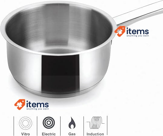Lacor - 32216 SAUCEPAN 16 CMS. BASIC Silver Highly-Durable Pan for Kitchen