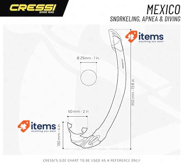 Cressi Mexico Snorkel Tube, Unisex - Adult, Transparent, A Size Clear Snorkels