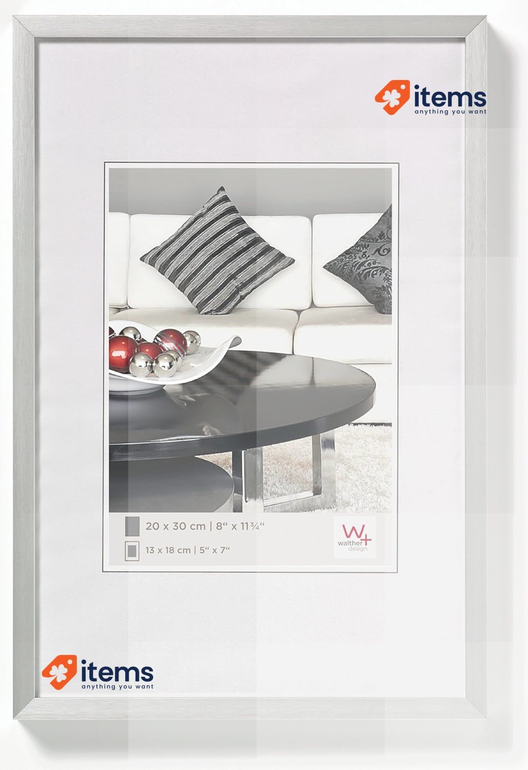 walther Design Picture Frame Silver 21 x 29,7 cm (DIN A4) Silver