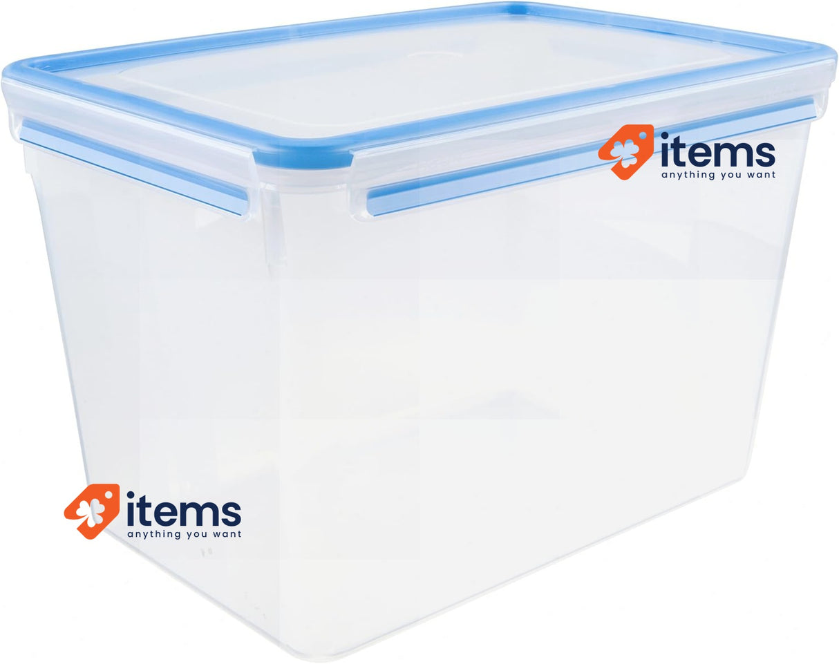 Emsa 508549 Clip & Close food storage container | 10.8 L | Transparent/Blue