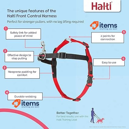 HALTI Front Control Harness, Size Medium, Bestselling Professional Dog Harness