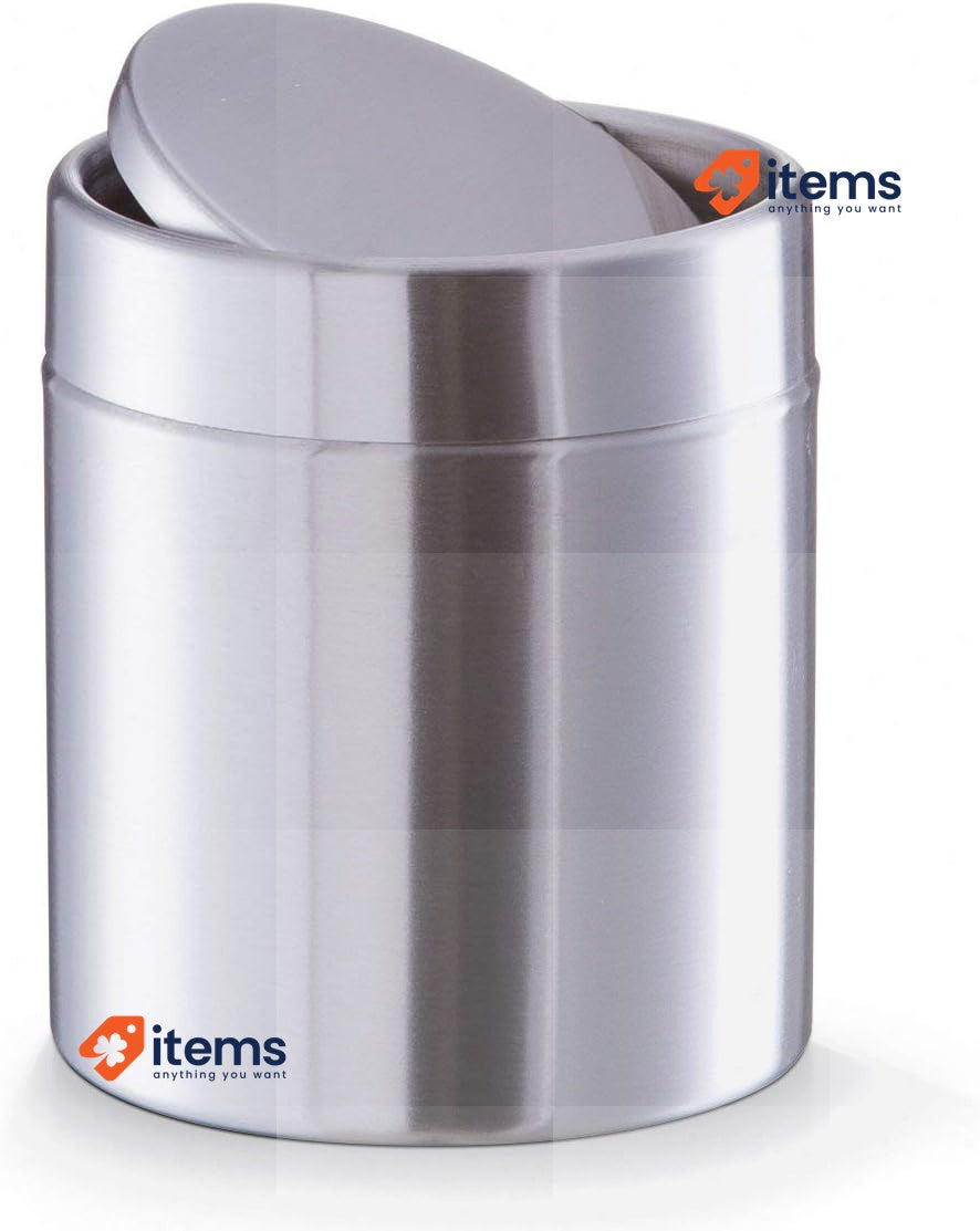 Zeller 18408 Table Waste Bucket, 201, Ø 11.5 X 14 Cm, Stainless Steel Bin