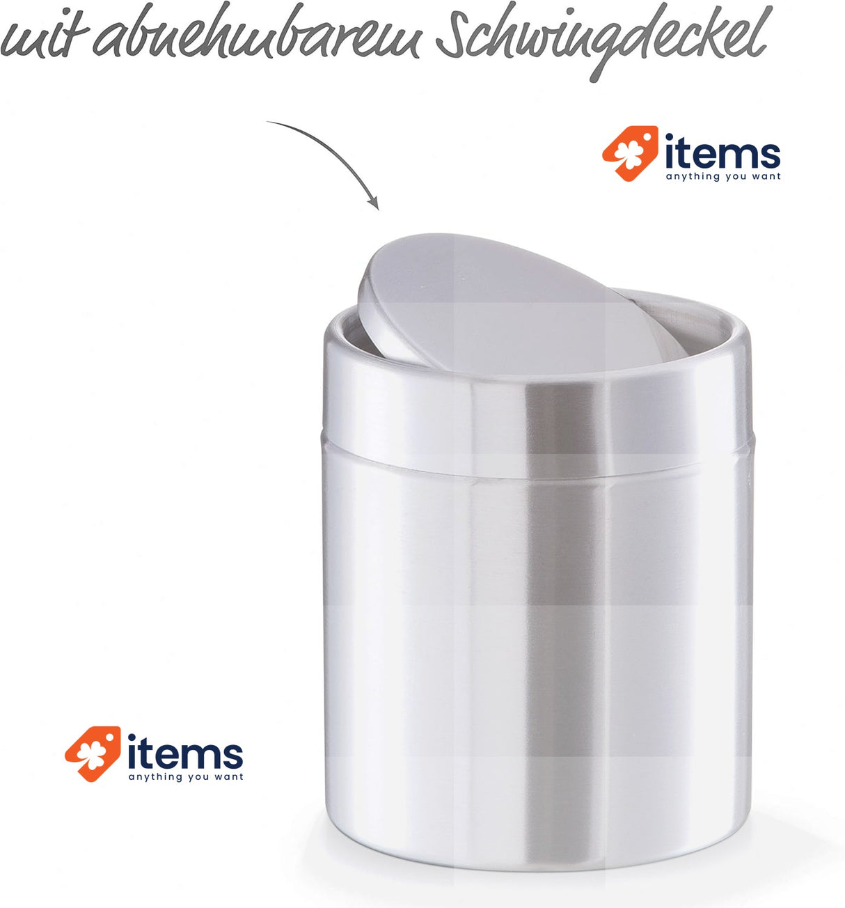 Zeller 18408 table waste bucket, 201, ø 11.5 x 14 cm, stainless steel