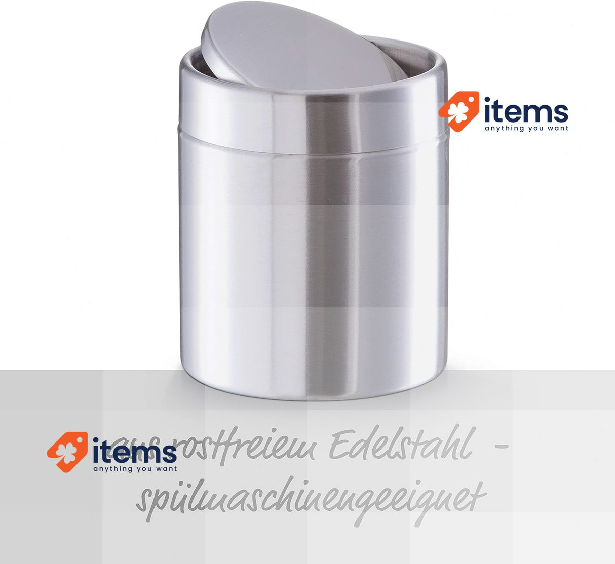 Zeller 18408 table waste bucket, 201, ø 11.5 x 14 cm, stainless steel