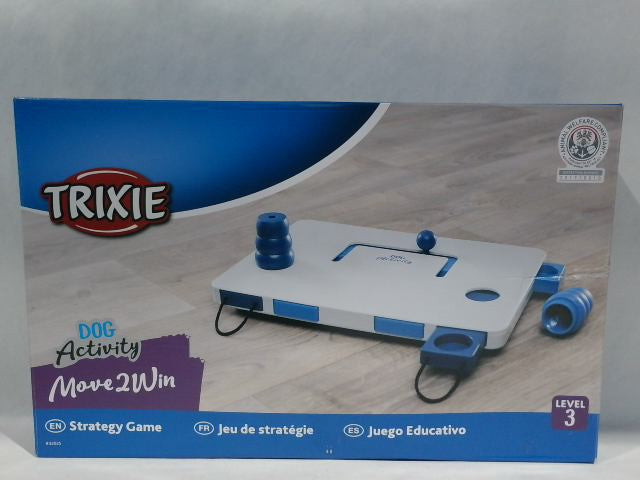 TRIXIE 32025 Move-2-Win Level 3 Dog Food Jigsaw Puzzle Blue and White 34 × 23 cm