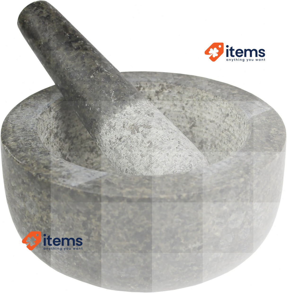 JADE TEMPLE Stone Mortar with Pestle, Granite, Grey, Granite, grey, 15.5 x 8 cm