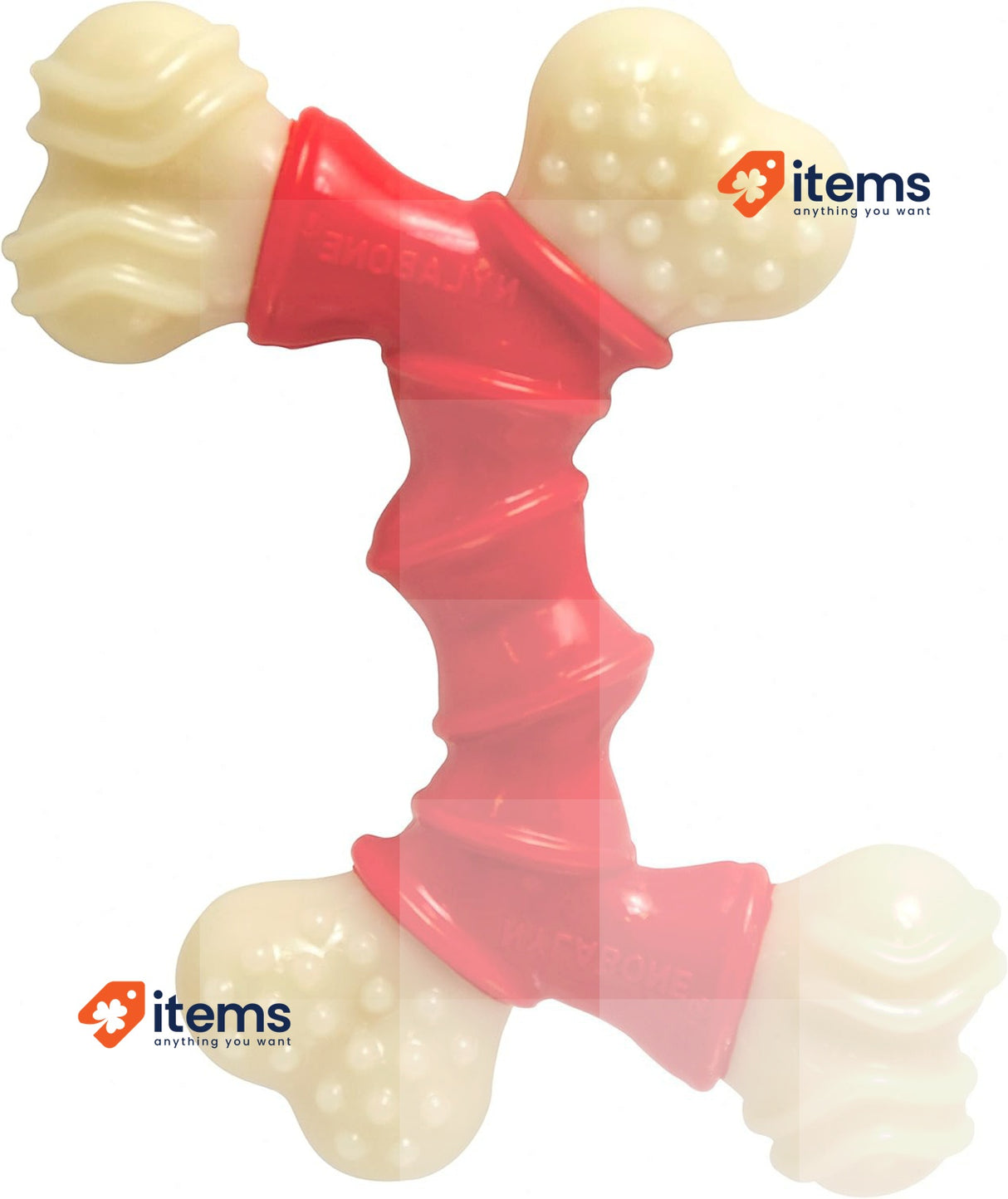Nylabone Extreme Tough Dog Chew Toy Cleans Teeth Bacon Flavour Dogs M 16 kg Bend