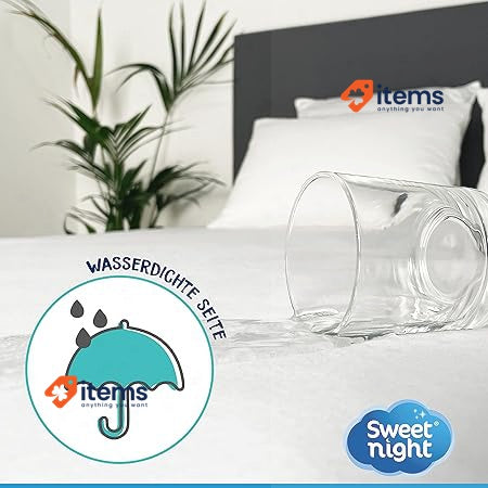 SWEET NIGHT 027611 Axel Mattress Protector Jersey 140 X 190 Cm White