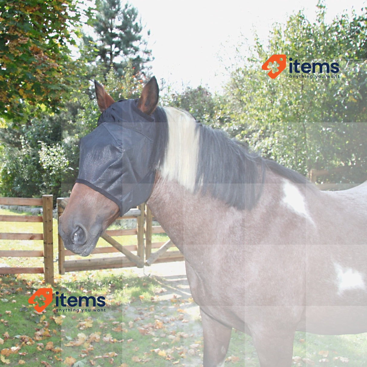 KERBL Fly Mask With Ear Holes for Horses - Fleece Padding to Prevent Friction