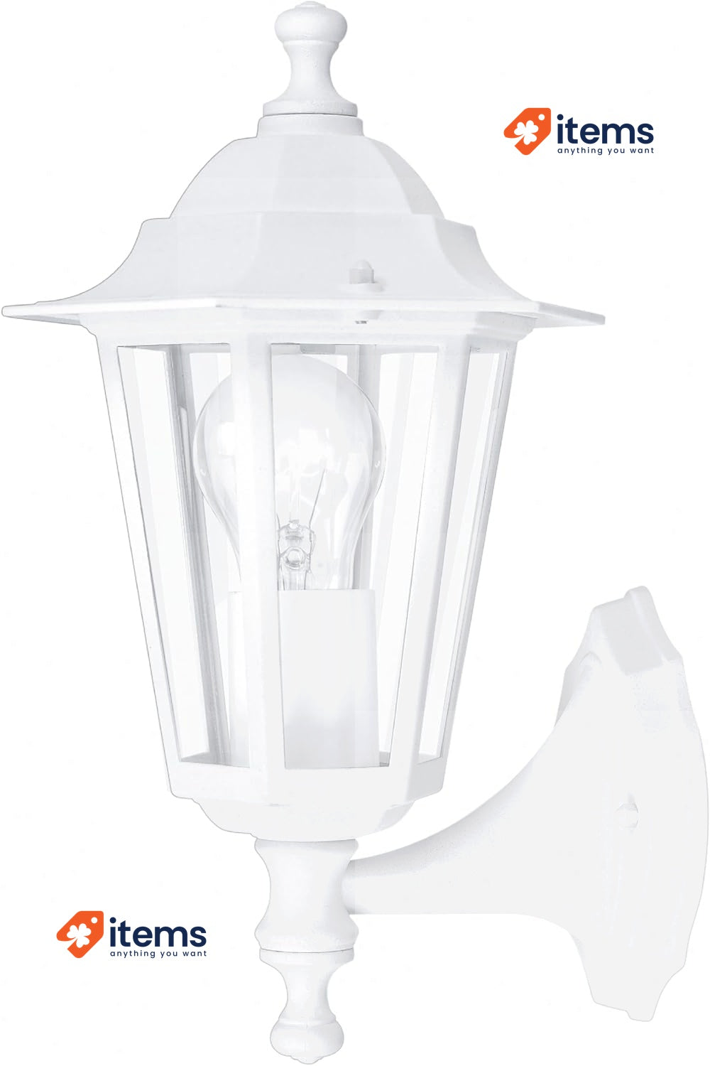 EGLO Laterna 5 Outdoor Lamppost, Pier Mount Exterior Light White E27 IP44 Wall
